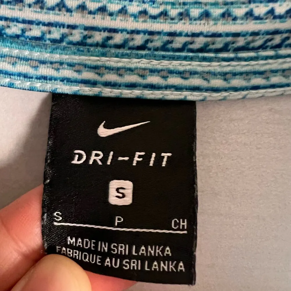 Nike Dri-Fit Blue Striped Long Sleeve Base Layer Running Pullover Top - Image 6