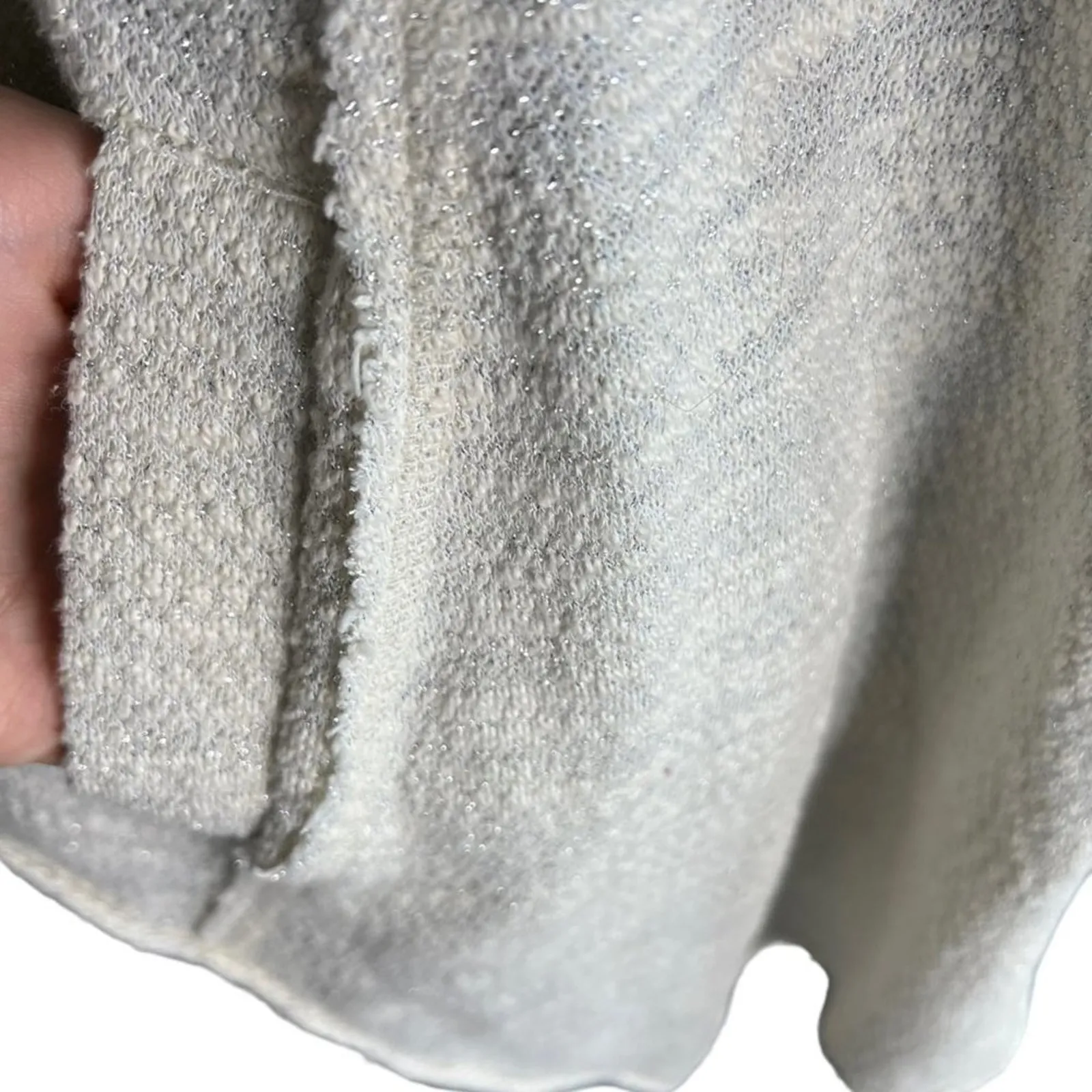 Rose Knox Open Shimmery Cardigan Sweater Boho Raw Hem Small - Image 6