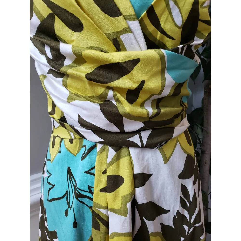 Madison Leigh Sheath Dress Women's 10 Multi Floral Cotton Halter Neck Backless - Image 11