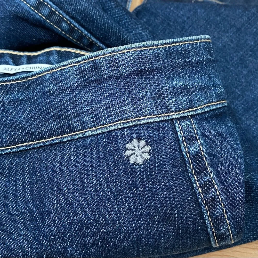 ALEXA CHUNG for AG A-line Button Front MIDI Denim Skirt Size 27 - Image 9