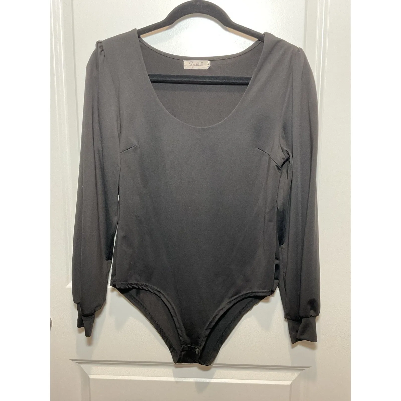 Spadehill Black Long Sleeve Scoop Neck Bodysuit Womens Medium Layer Warm‎ Work - Image 2