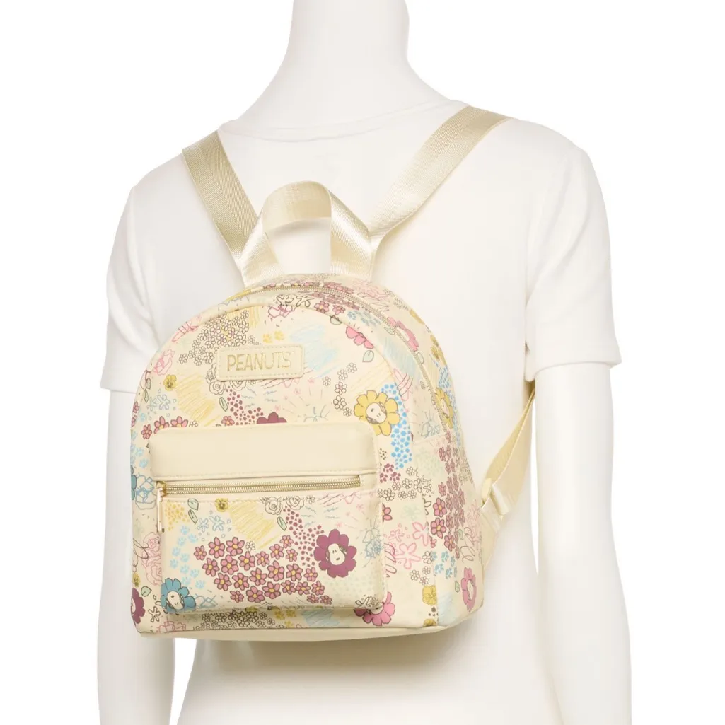 NWT Peanuts Snoopy Cottage Floral Spring All Over Print Mini Backpack Pink - Image 4