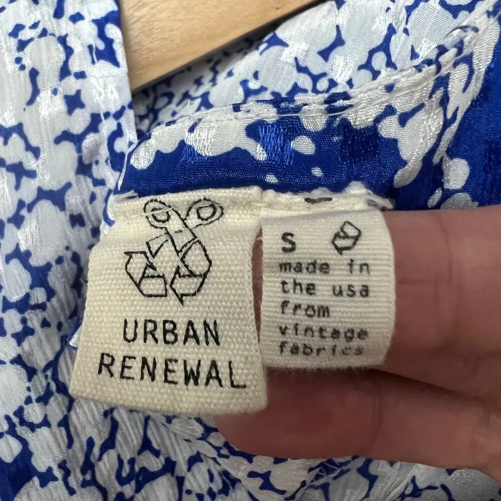 Urban Renewal SMALL Blue White Floral Mini Dress Shift  Sleeveless Sheer UO - Image 8