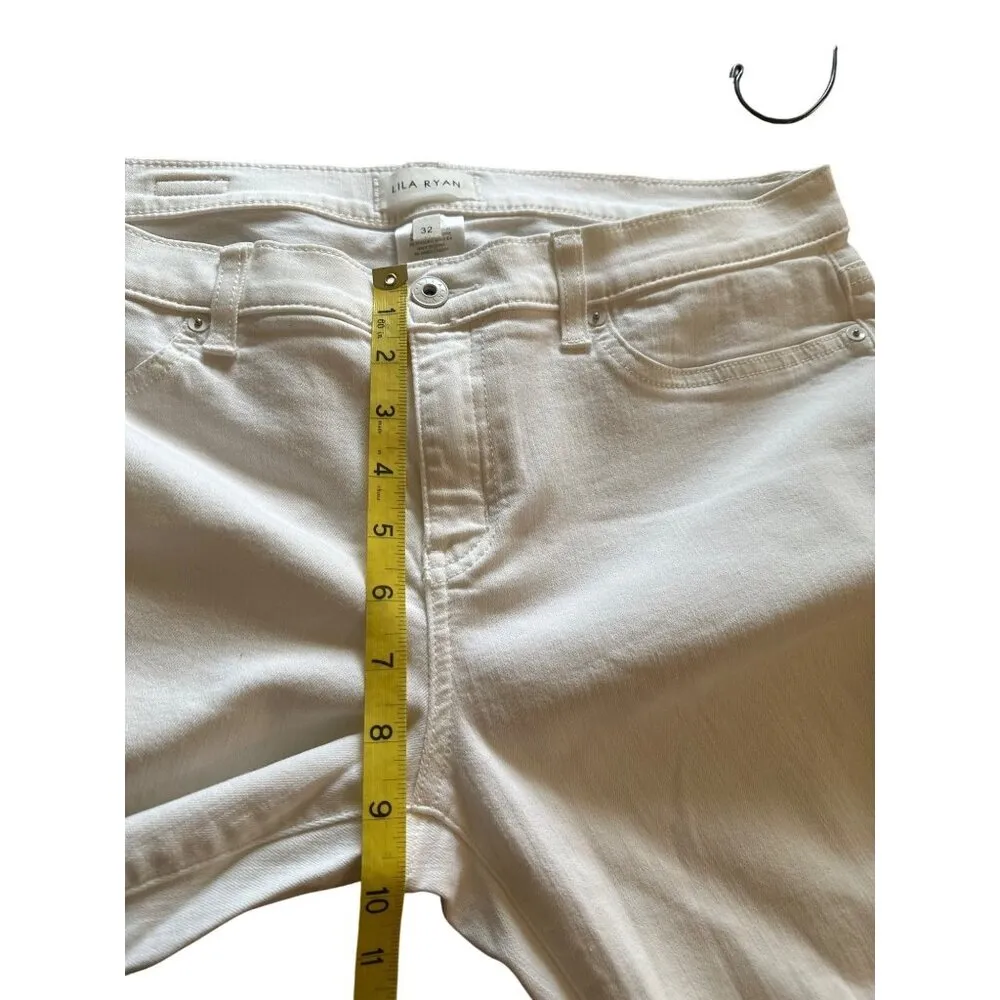 Lila Ryan Womens White Slim Fit Stretch Denim Jeans Preppy Coastal Work Office - Image 4