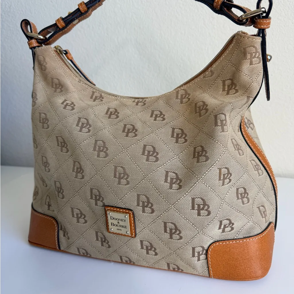 Dooney & Bourke DB Monogram Hobo Shoulder Bag - Image 2