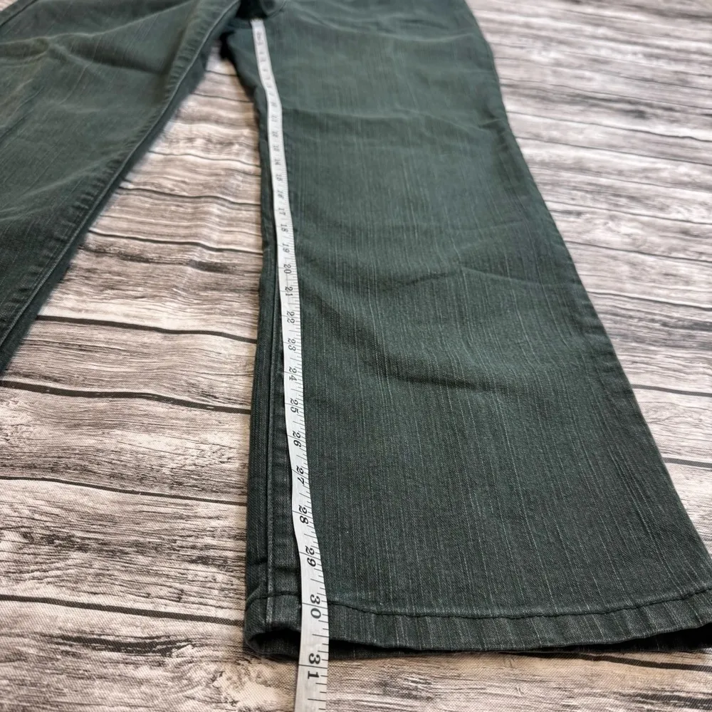 Christopher & Banks Women's Dark Green Denim Straight Leg Jeans 14 Textured Zip - Image 13