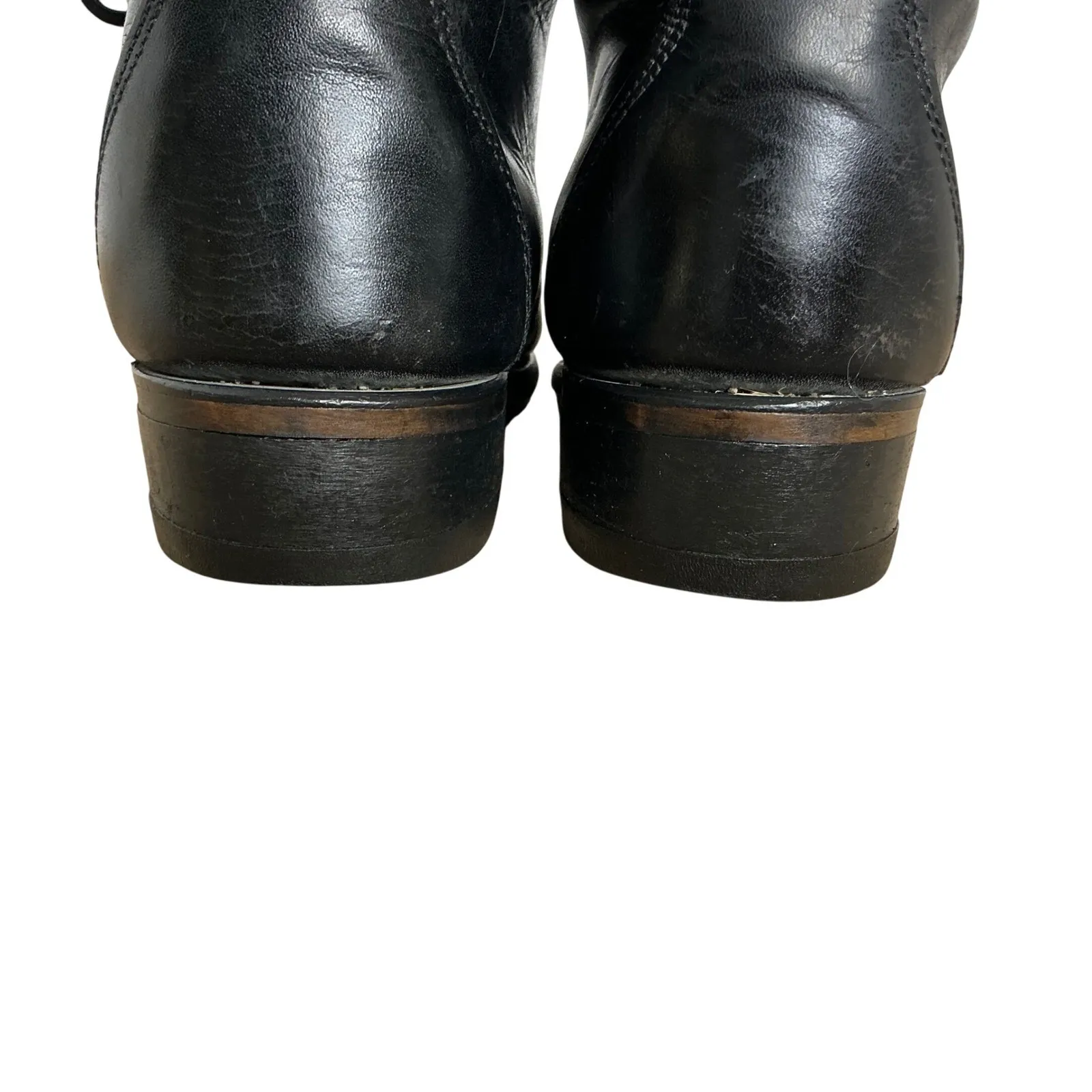 Vintage Laredo Women's Lace-Up Leather Boots 6M‎ Black Green Kiltie Fringe USA - Image 7