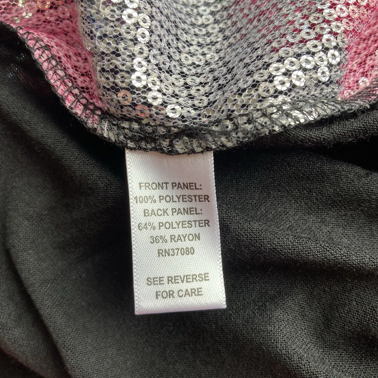 Sequin Party Top L Floral Sheer Shimmer Blouse NYE New Years Sparkle Whimsigoth - Image 13