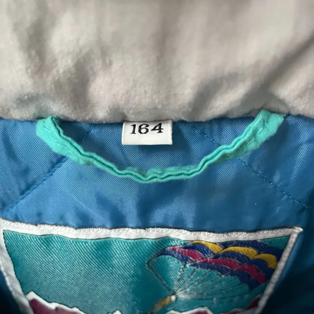 Vintage 90s C&A Club Fifteen Teal Blue Grey Puffy Half Zip Pullover XL Green - Image 10