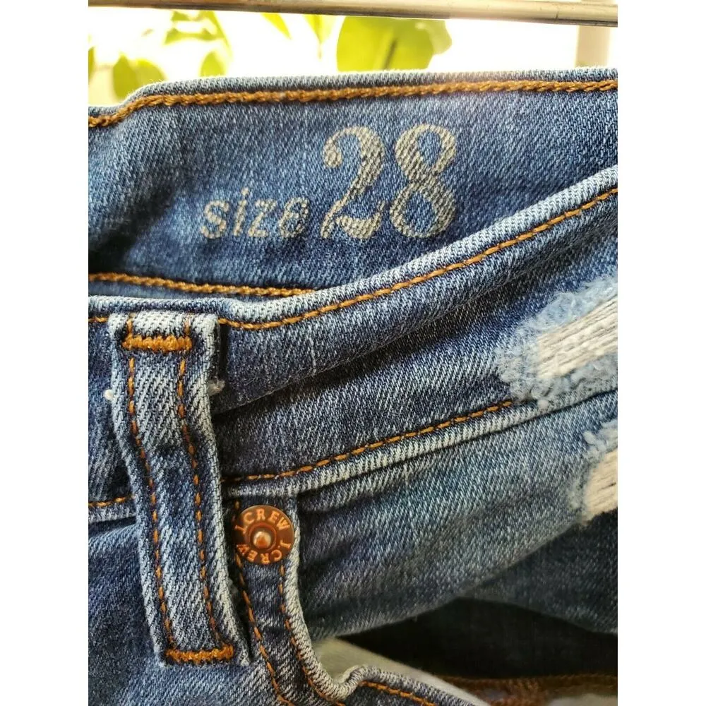 J.Crew Women's Denim Blue Cotton Mid Rise Skinny Leg Casual Jeans Pant Size 28 - Image 3