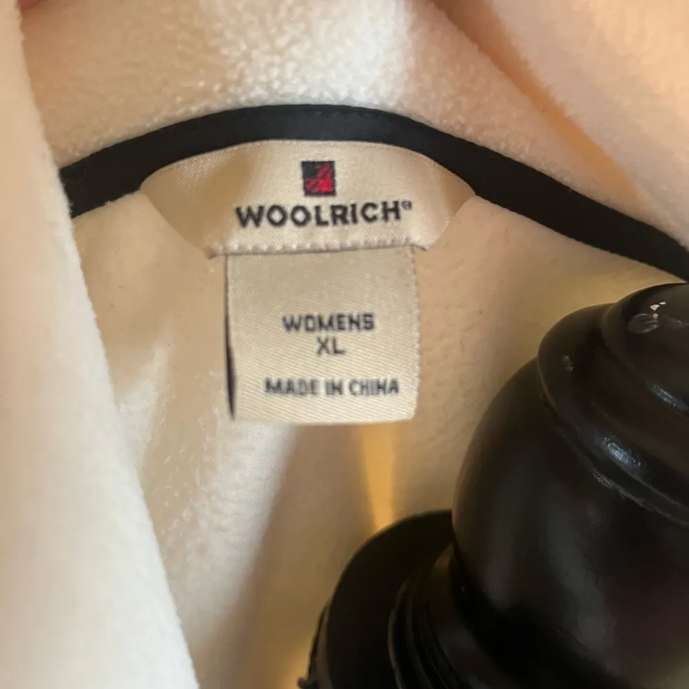 Woolrich Womens XL Andes Fleece Full Zip Jacket Moccasin Cream Off White Pockets - Image 2