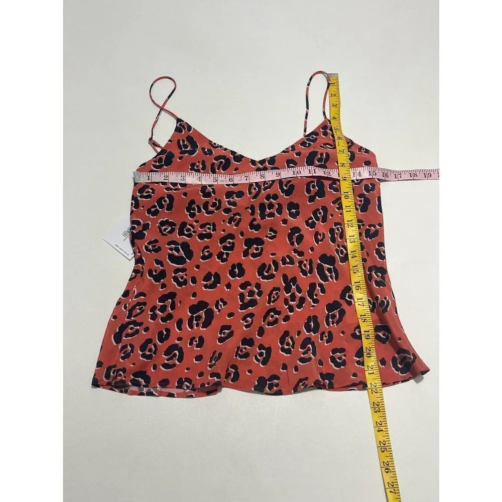 Suboo Zanzibar Bias Cut Cami Cheetah Animal Print Tank Top Coral Pink Medium NWT Orange - Image 8