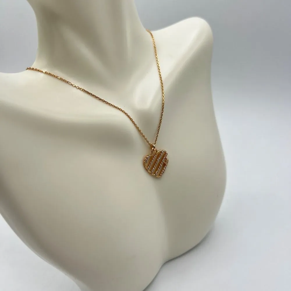 Michael Kors 14K Sterling Silver Open Heart Necklace in Gold-Tone MSRP $150 NWT - Image 2