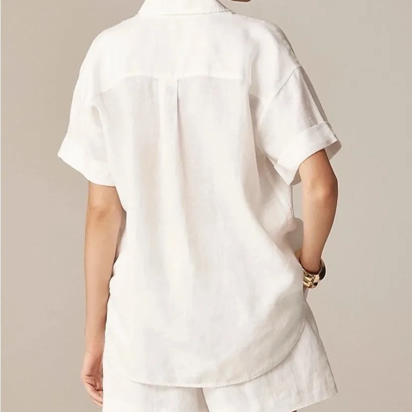 J Crew Capitaine Baird McNutt Irish Linen Shirt White XXS - Image 2