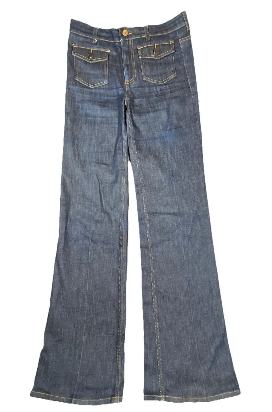 STELLA McCARTNEY Jeans 70's Flared 27 Boho Festival Designer Italy Blue Denim - Image 1