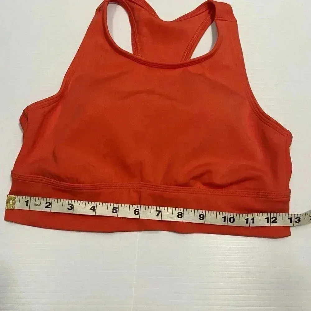 Aerie Womens Chill Play Move Sports‎ Bra M Orange High Neck Open Back Breathable - Image 8