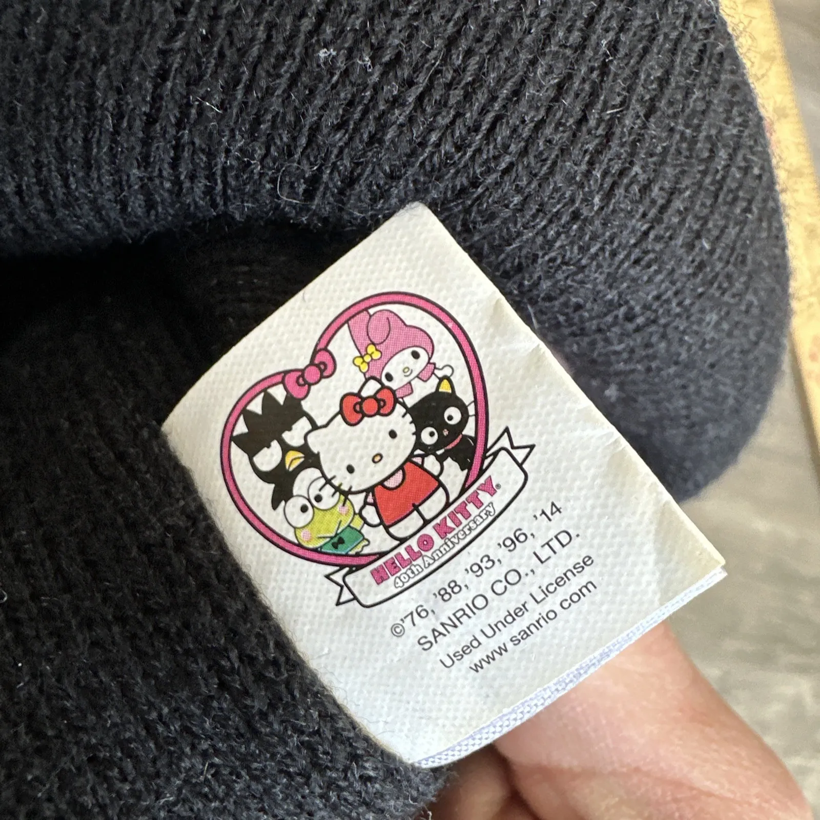 RARE Hello Kitty Homies Winter Hat Beanie Sanrio Black Frog Goth Skater Y2K - Image 8