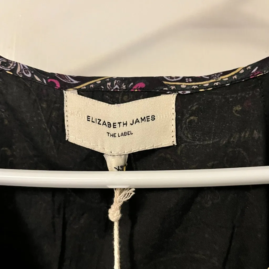 Elizabeth James The Label Hallie dress paisley size XS tiered smocked NWT - Image 12