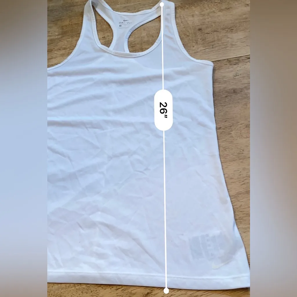 Nike Dri‎ Fit Women’s Medium White Racer Back Athletic Tank - Image 6