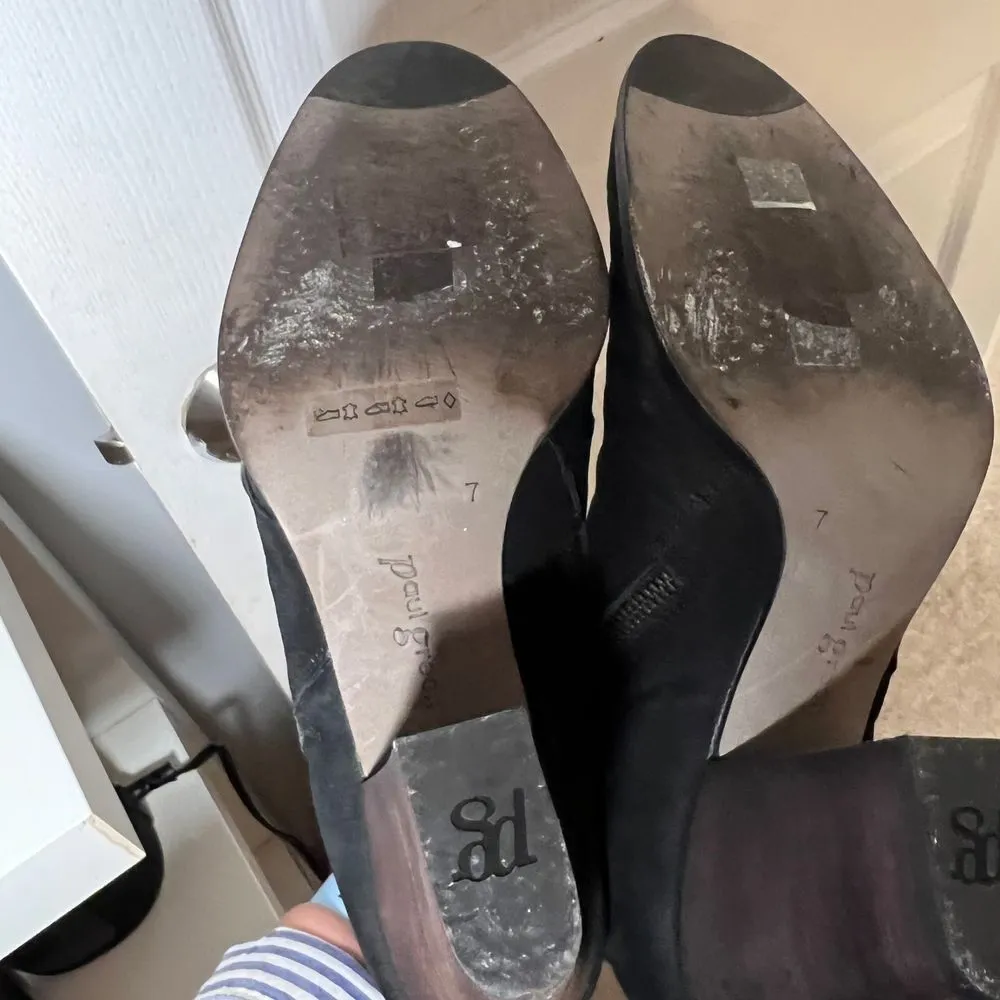 Paul Green Textured Leather Ankle Boots w/Stacked Heel &‎ Side Zip Detail-SZ 7 - Image 8