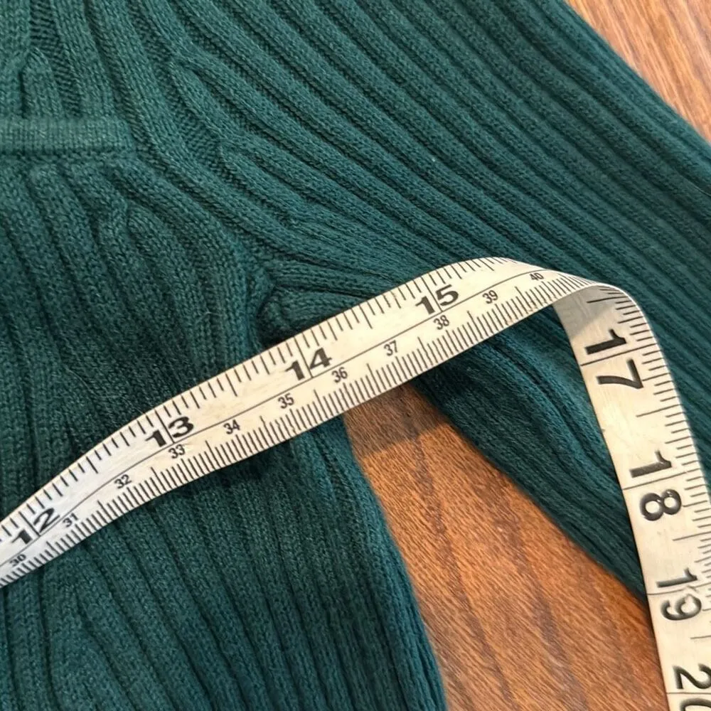 Gap green ribbed sweetheart sweater size M - Image 7