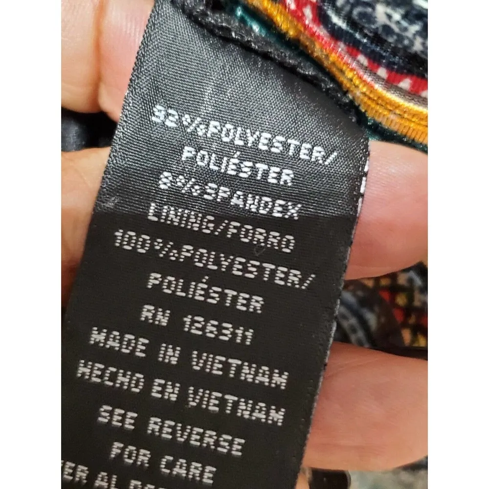 Ronni Nicole Women's Multicolor Polyester V Neck Sleeveless Knee Length Dress 12 - Image 8