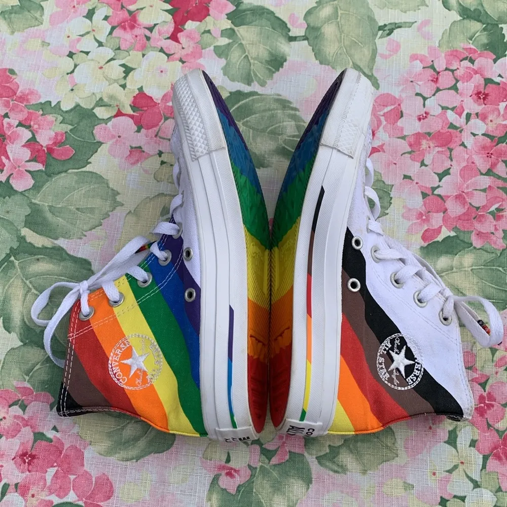 Converse All Star Chuck Taylor Rainbow Diversity Equality Love High Tops  size 6 Red - $75 - From Heather