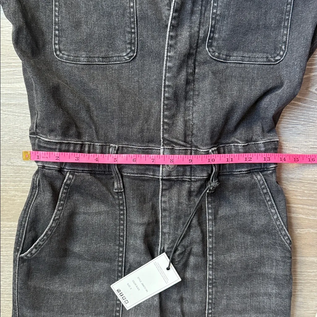 NEW JUDY BLUE | NEW TO THE CITY SHORT SLEEVE DENIM JUMPSUIT IN BLACK SMALL - Image 12