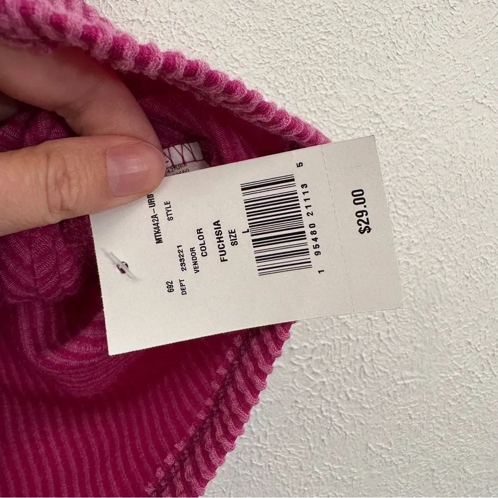 NEW Moa Moa Boutique Fuchsia Corded Corset Cut Tank Top Size Large - Image 6