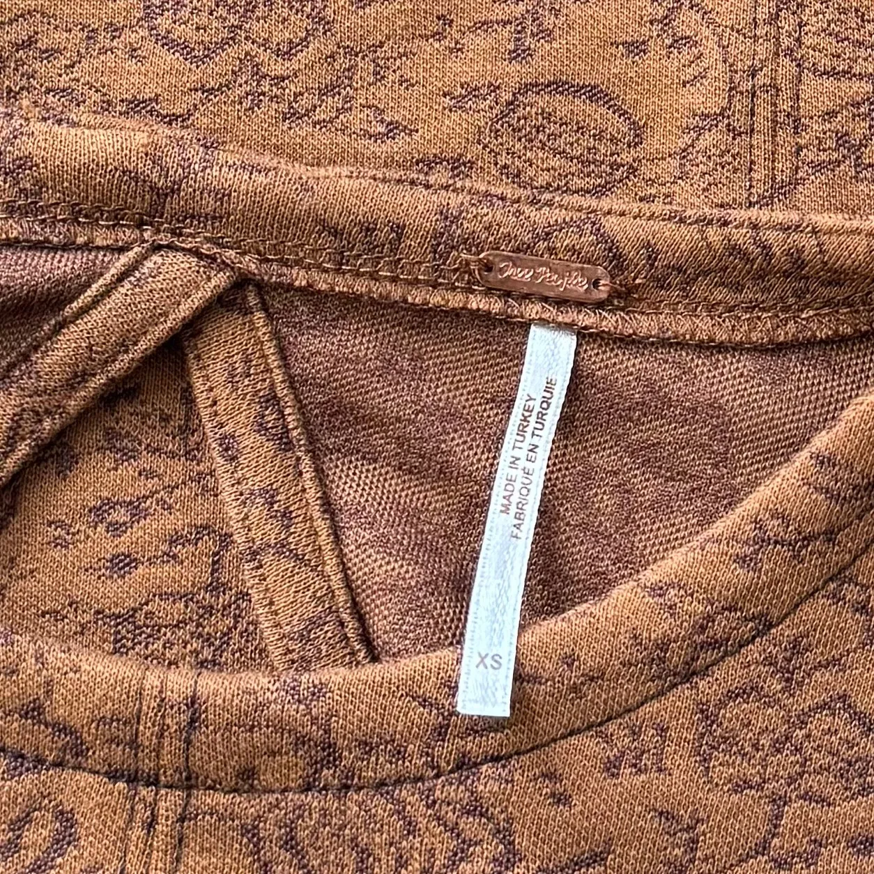 Free People sweater dress floral mini stretchy cutout XS - Image 6