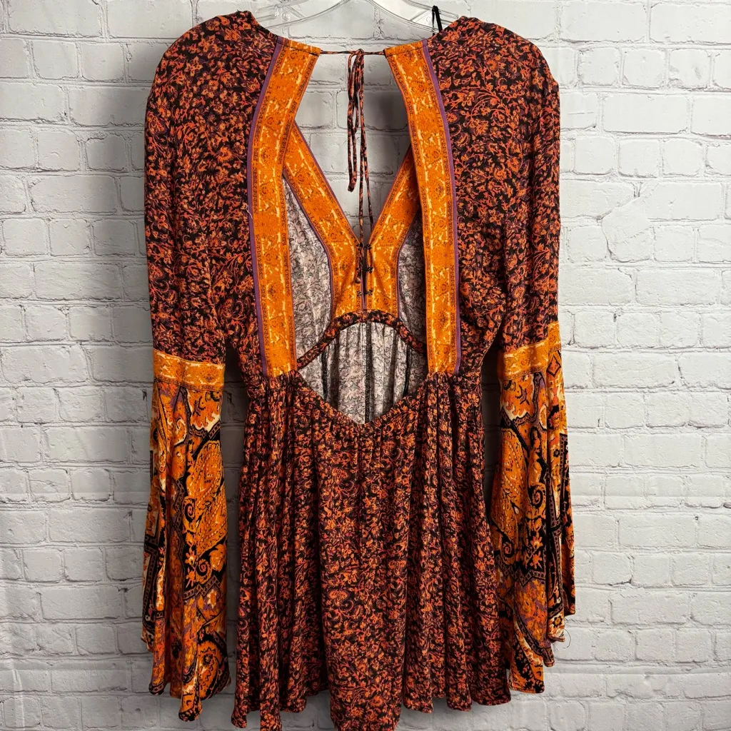 Free People Once Upon a Summertime Romper boho whimsical artsy size - Image 5