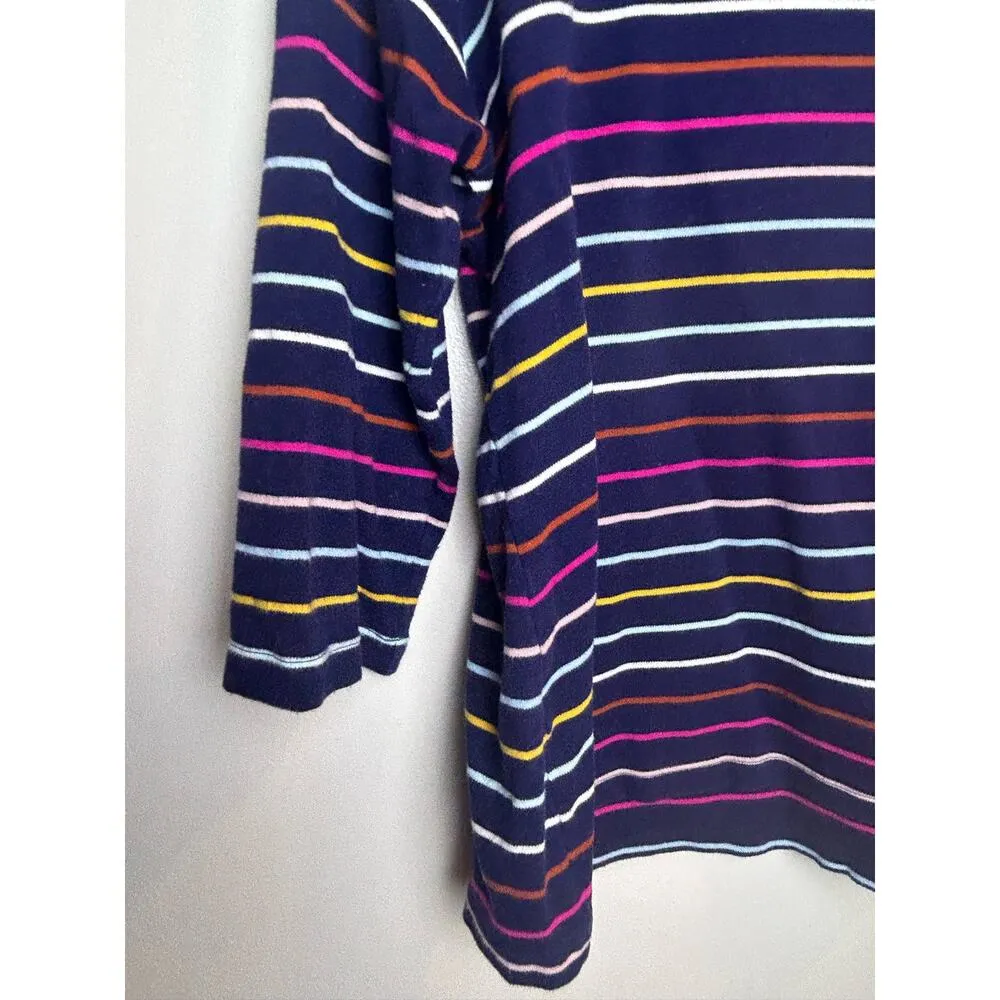 Kim Rogers Striped Multicolor Rainbow Preppy Scoop Neck Blouse Size Medium - Image 2