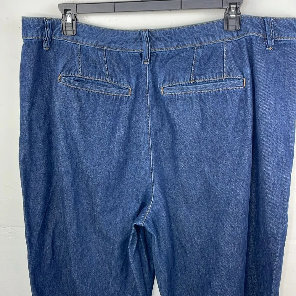 Lane Bryant Mid Rise Wide Leg Dark Wash Blue Denim Jeans size 20 plus size - Image 5