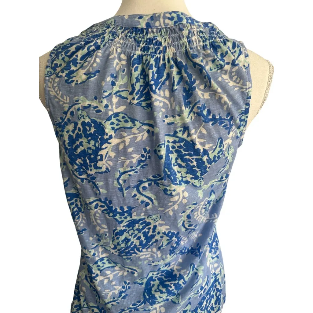 LILLY PULITZER Sea Turtle Blue Tank Top Size Small - Image 6