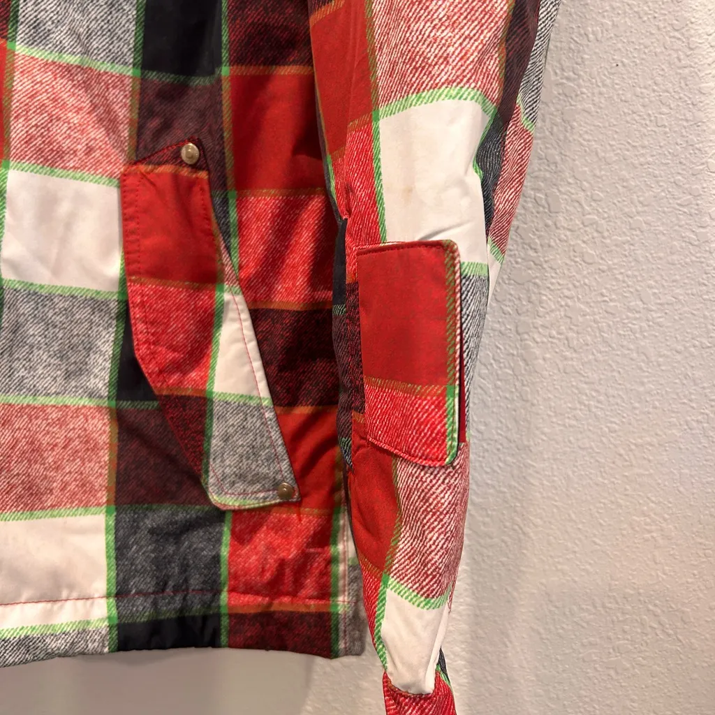 Estivo Women's Checkered Ski snowboard Jacket Small red plaid hooded winter coat - Image 14