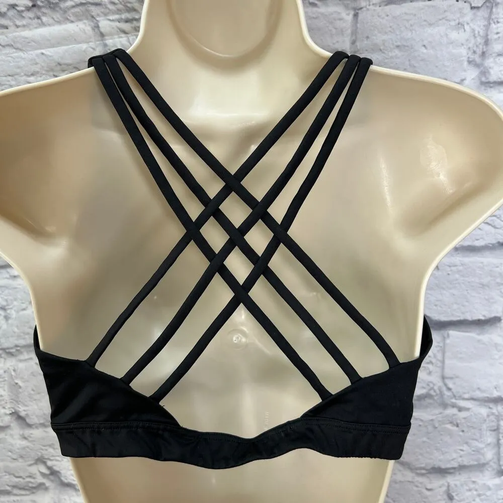 Victoria's Secret Womens Sports Bra Black M Spell Out Logo Strappy Crossover - Image 3