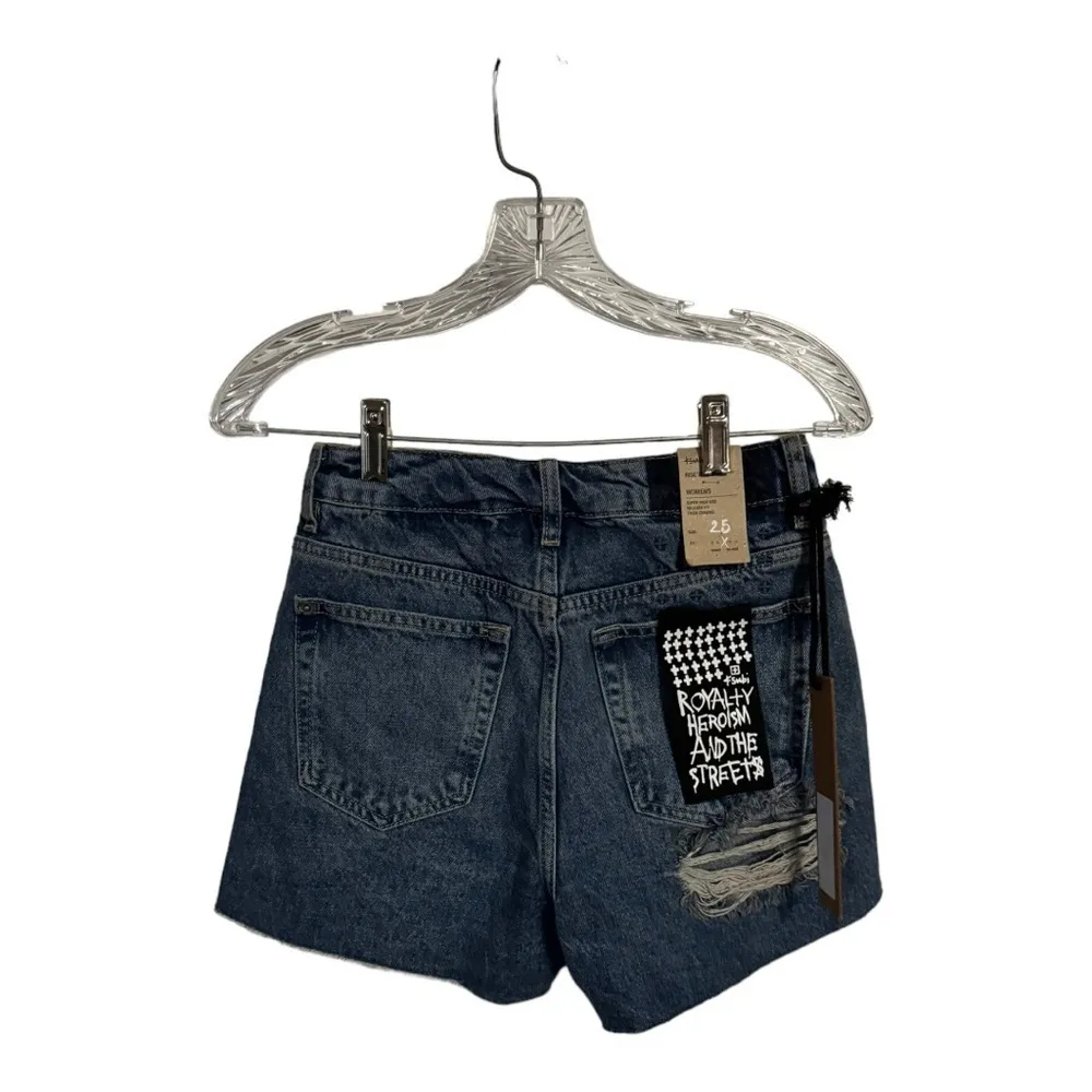 Ksubi Rise’N High Exposed Recall High Waist Raw Distressed Hem Jean Shorts 25 - Image 4