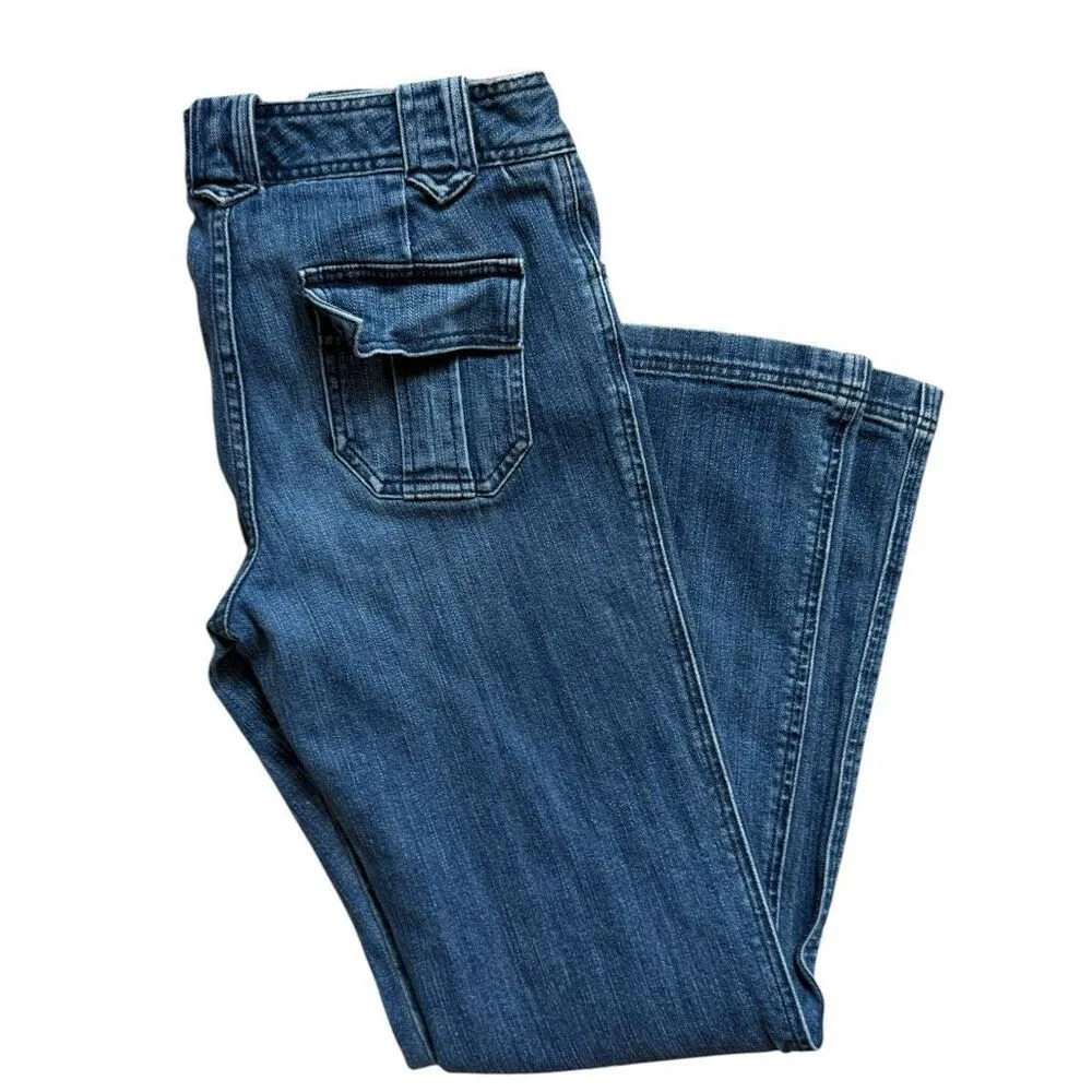 Womens Vintage Gap 2004 Y2K Dark Rinse Flare Leg Jeans - Sz 6R 6 Regular - Image 3