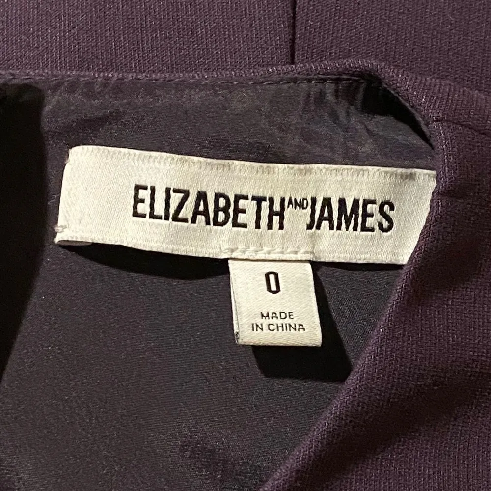 Elizabeth And James Women's Sz 0 Rudi Plum Sheath Mini Long Sleeve Casual Dress - Image 6