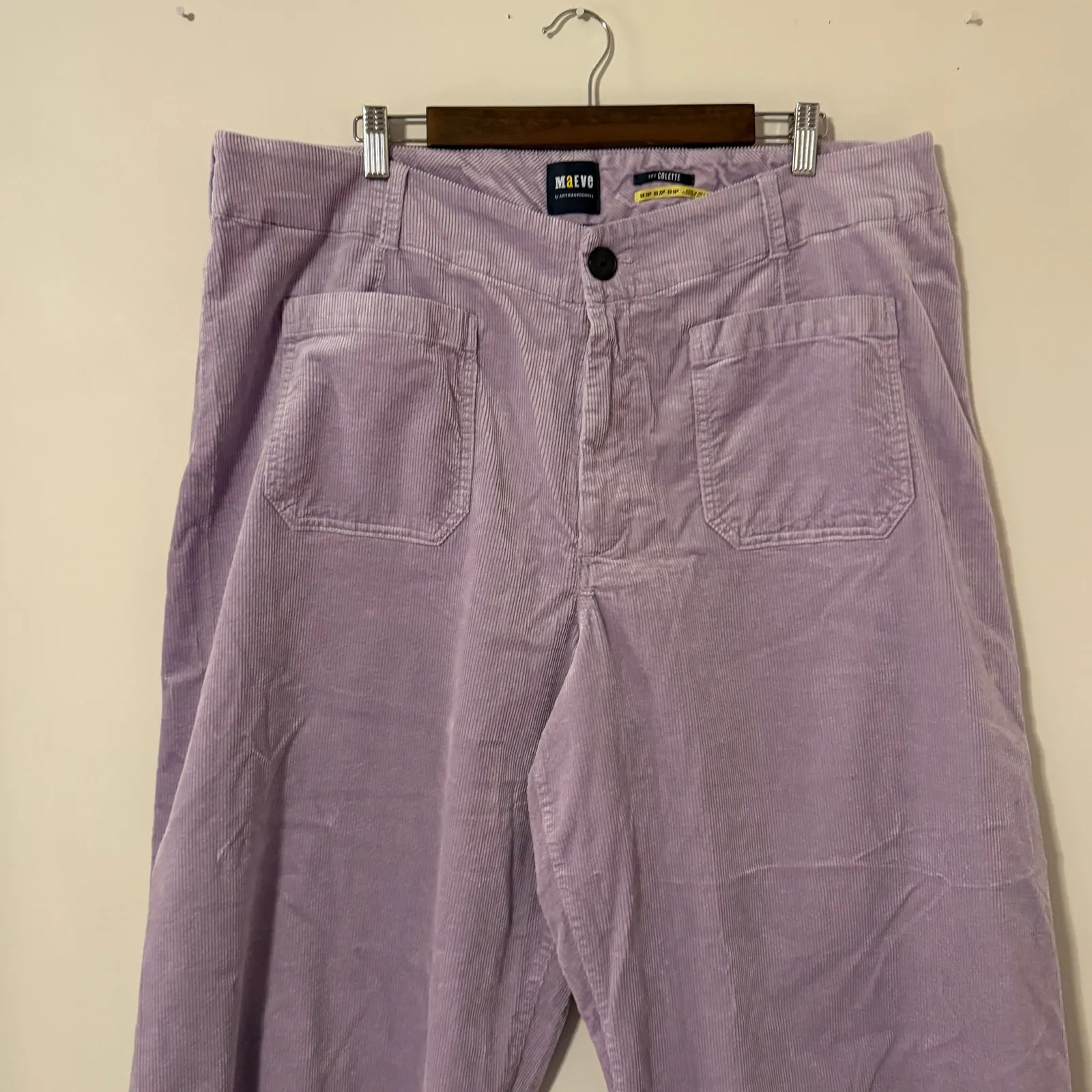 Maeve by Anthropologie The Colette Wide Leg Purple Corduroy Pants NWT Size 22W - Image 3