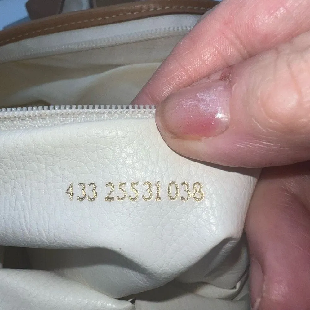 Fendi RARE Pequin Stripe Coated Canvas Cream Shoulder Bag .**PLEASE READ DESCRIP - Image 5