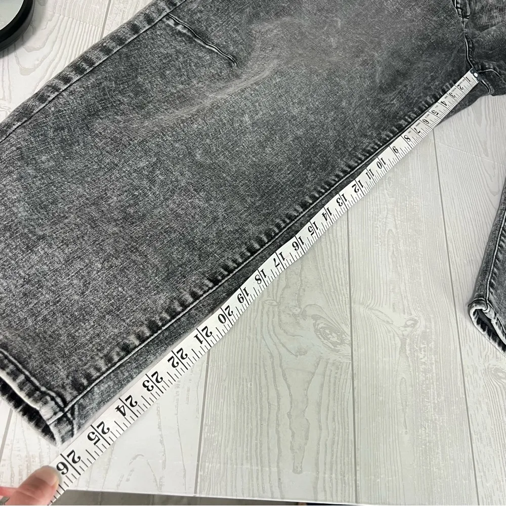 Rebecca Minkoff High Rise Barrel Wide Leg Crop Jeans Black Wash Studded - Image 7