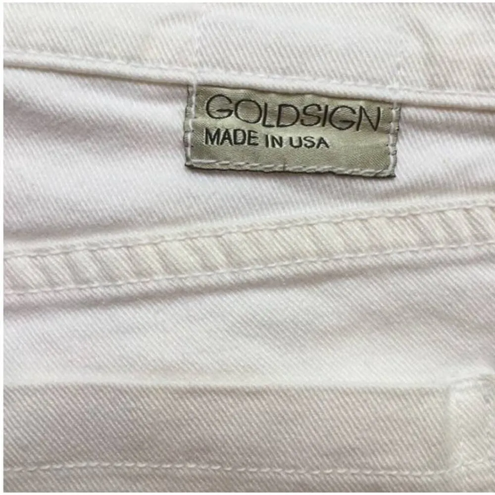 Goldsign by J Crew Straight Leg Ivory Cream Denim Jeans Size 28 - Image 6
