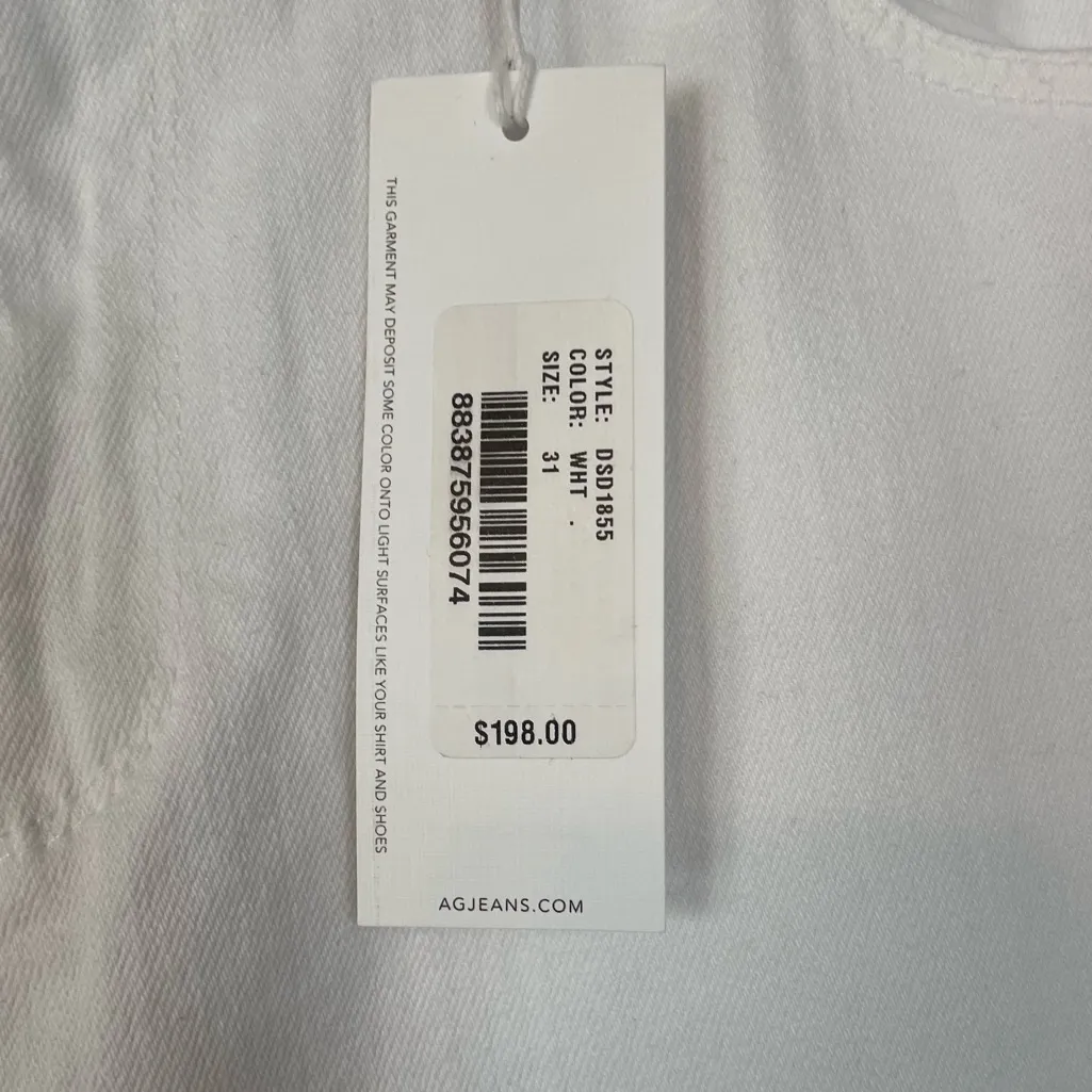 New! AG Adriano Goldschmied Prima Ankle Cigarette Leg Jeans in White - Size 31 - Image 6