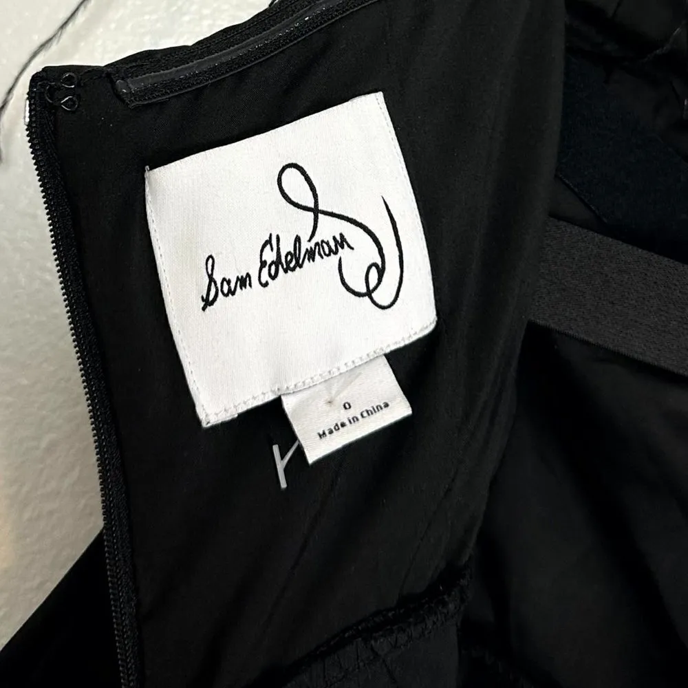 SAM EDELMAN Feather Trim Strapless Jumpsuit in Black Size US 0 - Image 7