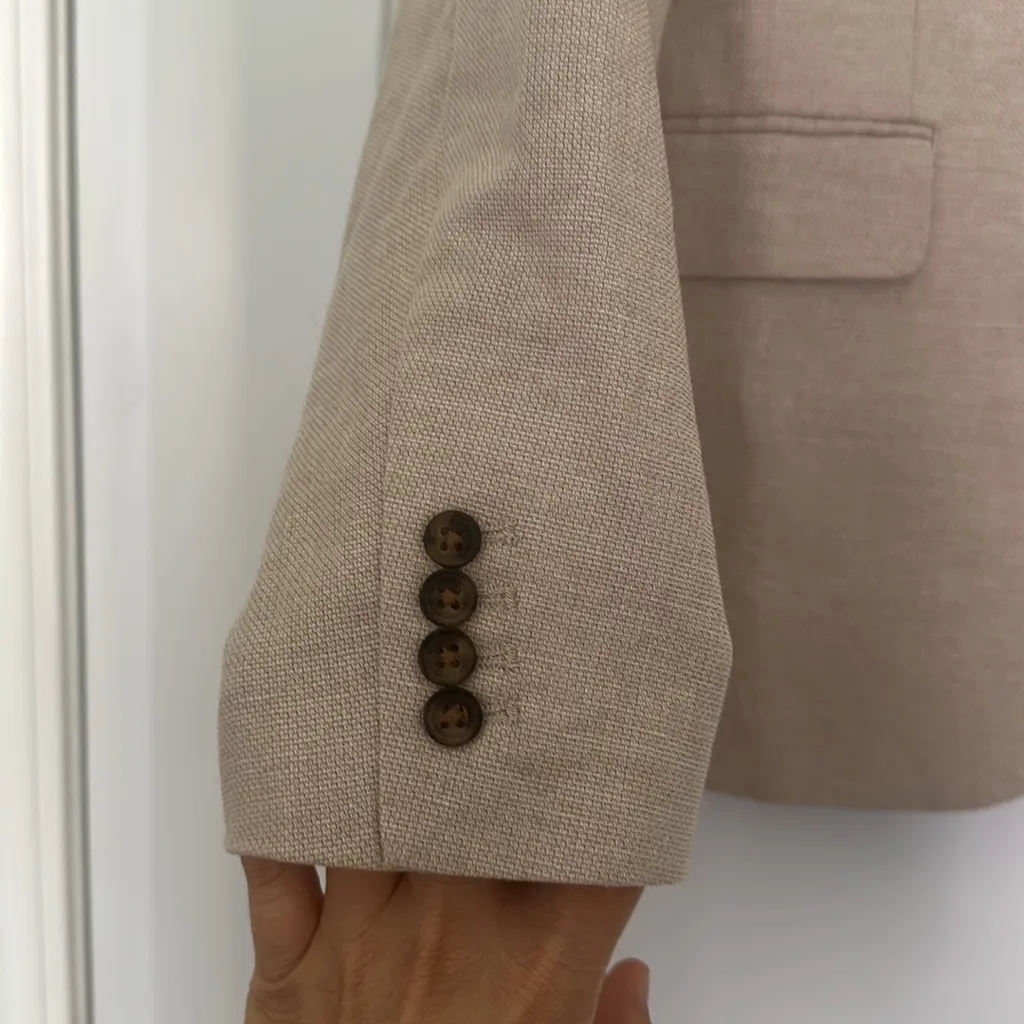 NWT H&M Linen Blend Beige Blazer Girls Kids Sz 20 (Age 14+) Fits Adult Sz S/M - Image 3