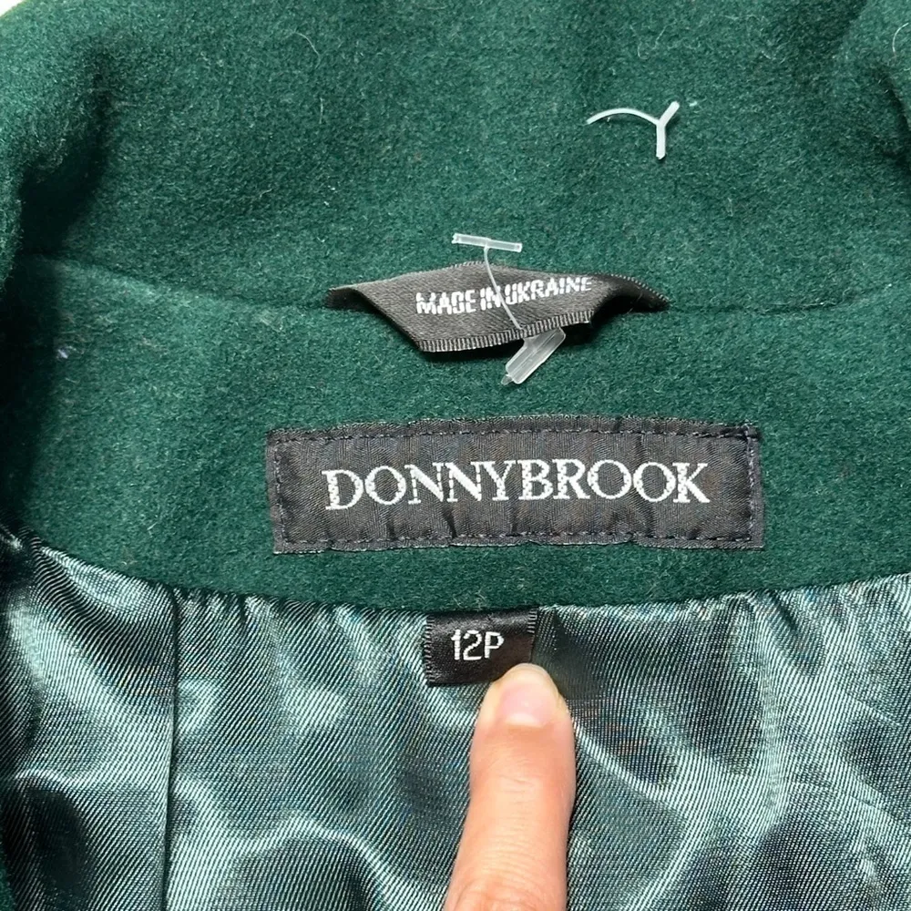 Donny Brook Emerald Green Wool Trench Coat US 12P - Image 7