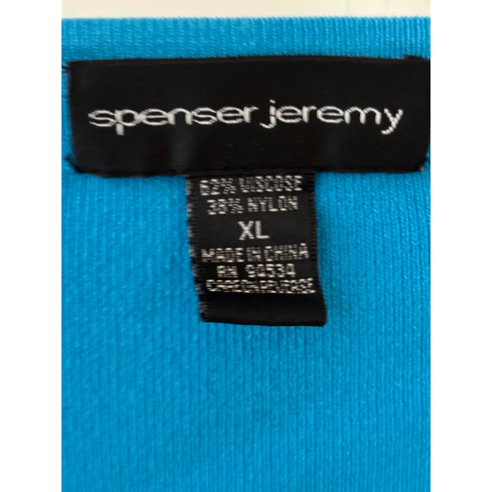 Spenser Jeremy Blue Square Neck Short Sleeve Knit Top Women's XL - Image 3