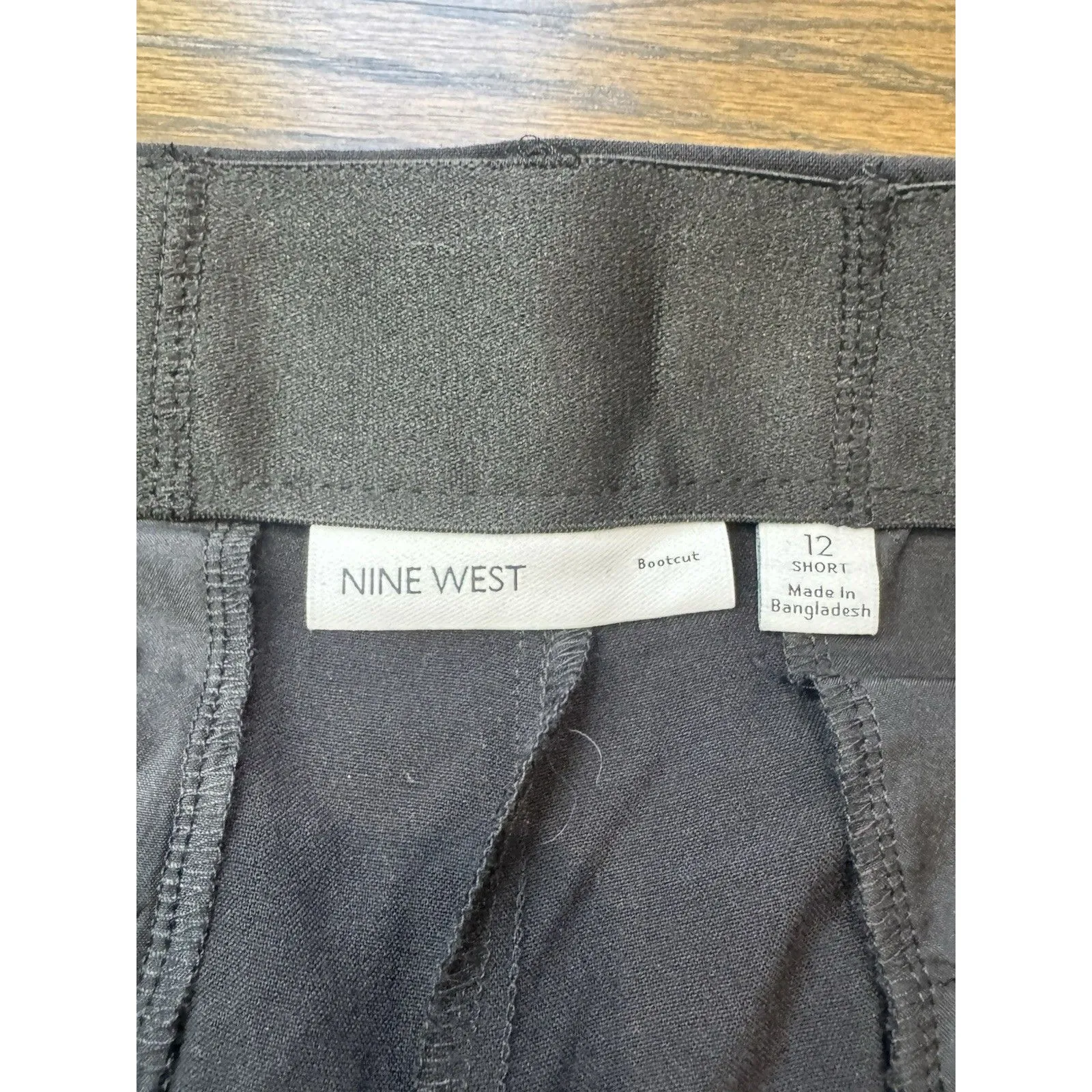 Nine West Pants Black Size 12S Barely Bootcut Mid Rise Dress Zip Fly Women NWT - Image 3