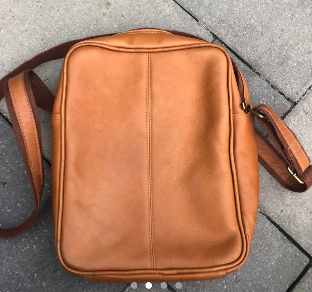Vintage Real Leather Bag Tan - Image 2